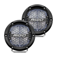 36208     RIGID Industries 360-Series 4" LED Off-Road Fog Light Diffused Beam w/White Backlight - Black Housing     80288