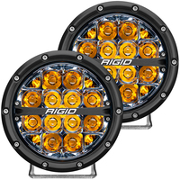 36201     RIGID Industries 360-Series 6" LED Off-Road Fog Light Spot Beam w/Amber Backlight - Black Housing     80293