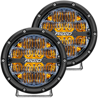 36206     RIGID Industries 360-Series 6" LED Off-Road Fog Light Drive Beam w/Amber Backlight - Black Housing     80300