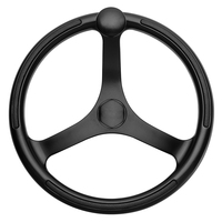 742132BFGK     Schmitt &amp; Ongaro Primus Wheel 13.5" Black 3/4" Tapered Shaft w/Knob Finger Grips - Black Powder Coat