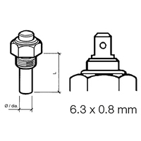 323-801-004-002N     Veratron Engine Oil Temperature Sensor - Single Pole, Common Ground - 50-150&deg;C/120-300&deg;F - 6/24V - M14 x 1.5 Thread     8