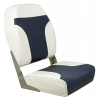 1040667     Springfield High Back Multi-Color Folding Seat - White/Blue     85247