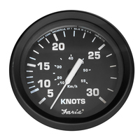 32809     Faria Euro Black 4" Speedometer - 30 Knot (Pitot)     85836