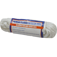 303303050WH-1     Sea-Dog Solid Braid Polyester Cord Hank - 1/8" x 50' - White     86314