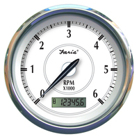 45004     Faria Newport SS 4" Tachometer w/Hourmeter f/Gas Inboard - 6000 RPM     87954