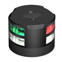 201-007G2S-B     Lopolight Tri-Color Navigation Light w/Anchor Light &amp; Strobe - 2nm - 0.7M Cable - Black Housing     89075