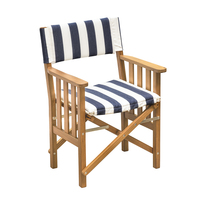 61050     Whitecap Director's Chair II w/Navy &amp; White Cushion - Teak     89246