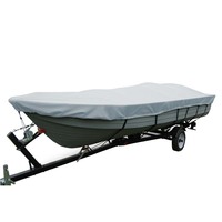 70112F-10     Carver Poly-Flex II Wide Series Styled-to-Fit Boat Cover f/12.5' V-Hull Fishing Boats Without Motor - Grey     90920