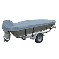 70122F-10     Carver Poly-Flex II Narrow Series Styled-to-Fit Boat Cover f/12.5' V-Hull Fishing Boats - Grey     90925