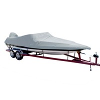 74016F-10     Carver Poly-Flex II Styled-to-Fit Boat Cover f/16.5' Ski Boats with Low Profile Windshield - Grey     91040