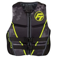 142500-400-050-22     Full Throttle Men's Rapid-Dry Flex-Back Life Jacket - XL - Black/Green     91388