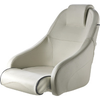 Vetus Marine Part     CHFUSW     KING Helm seat with flip-up squab, white with dark blue seams