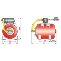 Vetus Marine Part     HF1219     Pressurized water system 12 Volt, with 19 litre tank