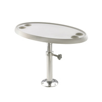 Vetus Marine Part     PTT5070     Oval table, 76 x 45 cm, with adjustable and removable pedestal and base plate, height 50 - 70 cm