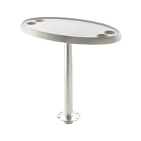 Vetus Marine Part     PTTR68     Oval table, 76 x 45 cm, with with quick remove pedestal and base plate, fixed height 68 cm