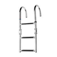 Vetus Marine Part     SLFB3A     Folding stainless steel (AISI 316) boarding ladder, deck mounted, 3 steps, unfolded length 685 mm