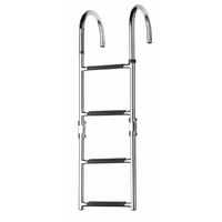 Vetus Marine Part     SLFB4A     Folding stainless steel (AISI 316) boarding ladder, deck mounted, 4 steps, unfolded length 920 mm