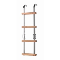 Vetus Marine Part     SLFM4     Folding stainless steel (AISI 316) boarding ladder with 4 teak steps, unfolded length 760 mm