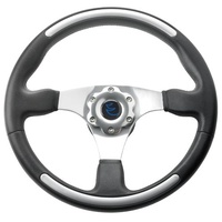 Vetus Marine Part     SWCRUISER     Three spoke steering wheel, Ø 30 cm, black with aluminium inserts